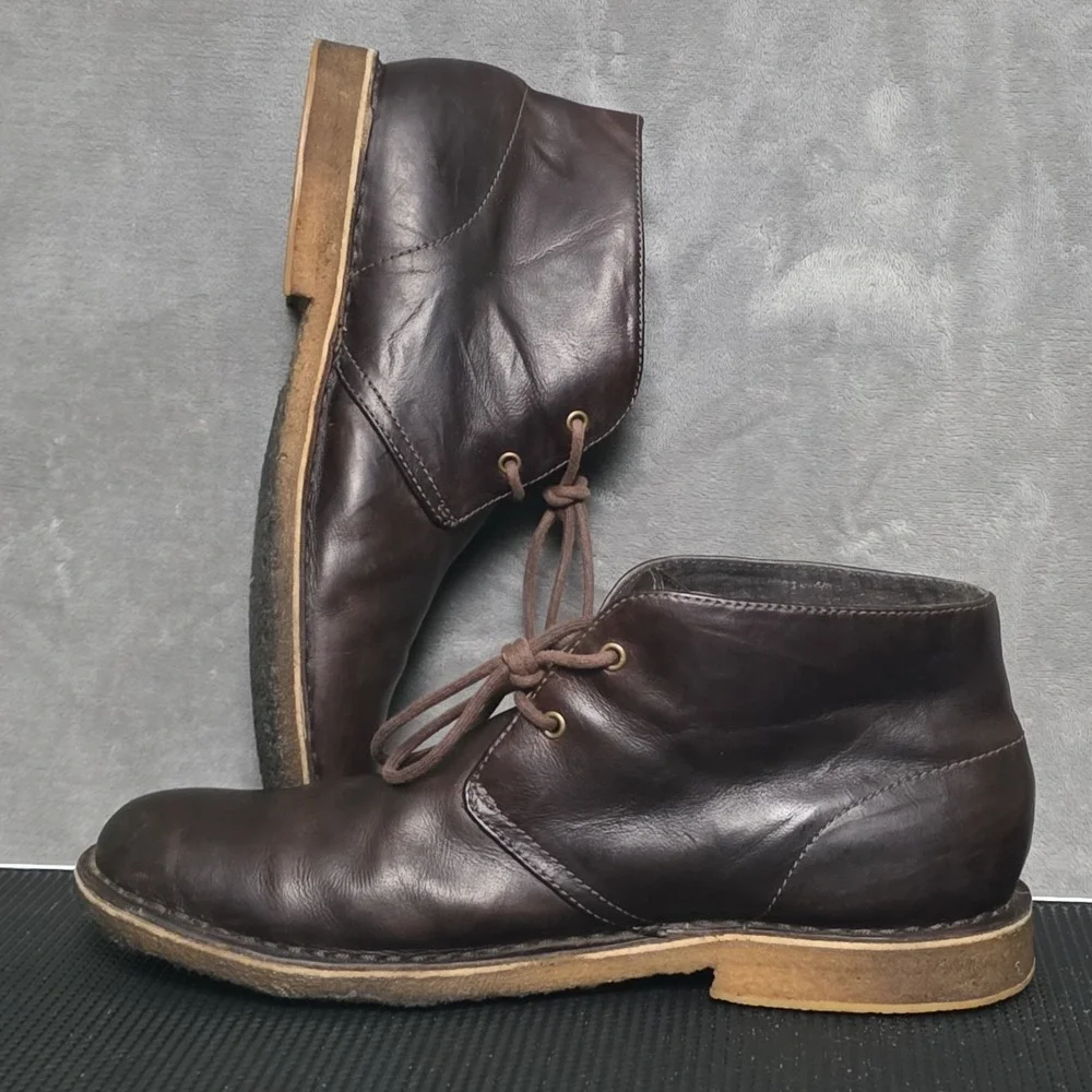UGG Leighton Men's Chukka Boots Size 10.5 Crinkled Leather Chocolate Brown 3275